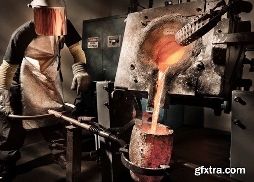 Stock Photos - Liquid Molten Steel Industry, 24xJPG