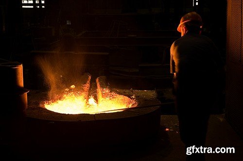 Stock Photos - Liquid Molten Steel Industry, 24xJPG