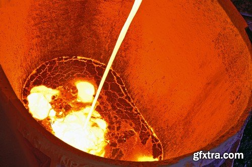 Stock Photos - Liquid Molten Steel Industry, 24xJPG