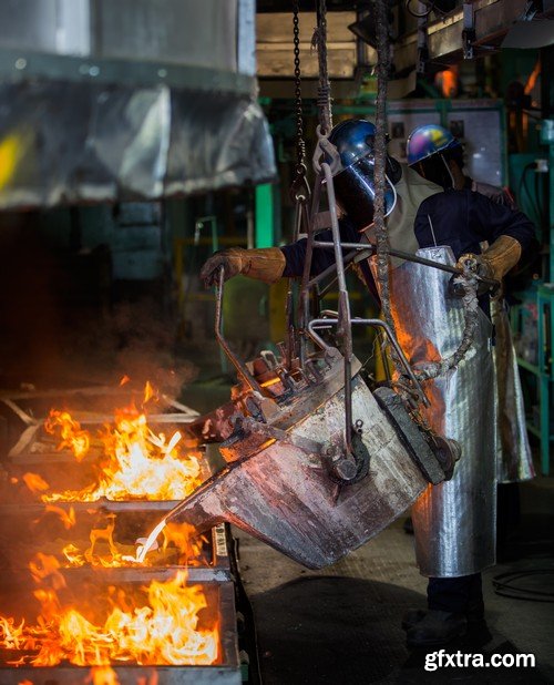 Stock Photos - Liquid Molten Steel Industry, 24xJPG