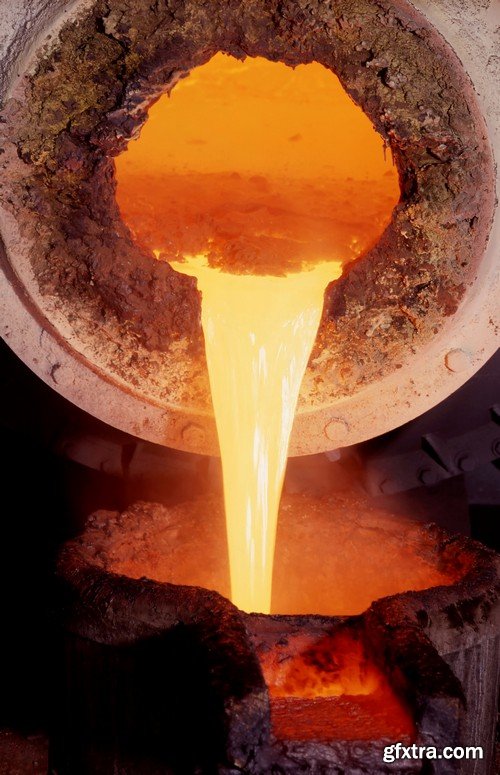 Stock Photos - Liquid Molten Steel Industry, 24xJPG