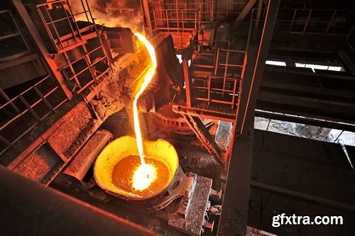 Stock Photos - Liquid Molten Steel Industry, 24xJPG