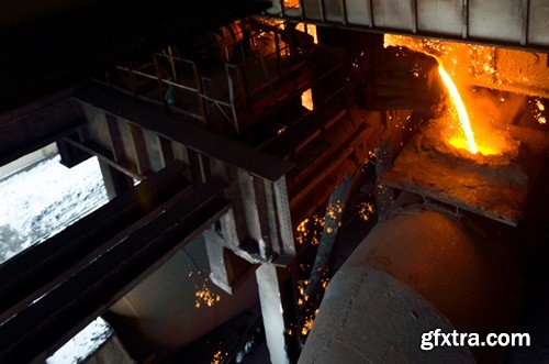 Stock Photos - Liquid Molten Steel Industry, 24xJPG