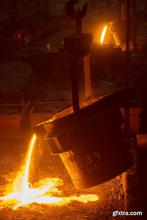 Stock Photos - Liquid Molten Steel Industry, 24xJPG