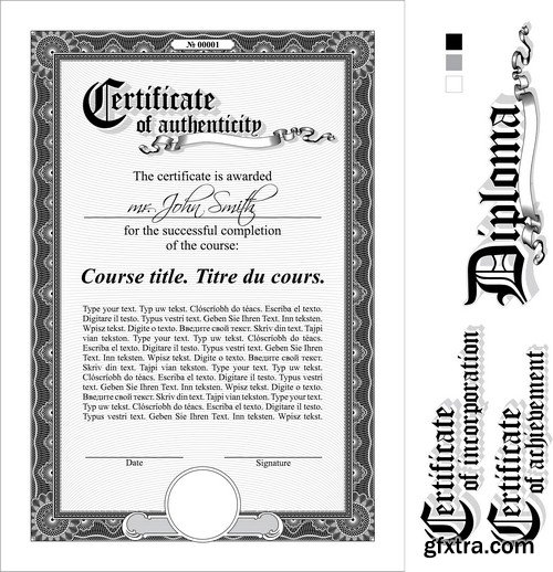 Stock Vectors - Certificate Template 5, 25xEPS