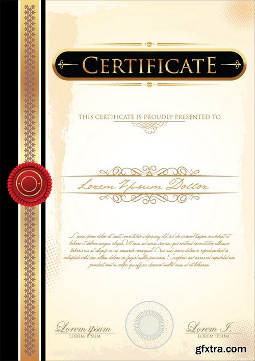 Stock Vectors - Certificate Template 5, 25xEPS