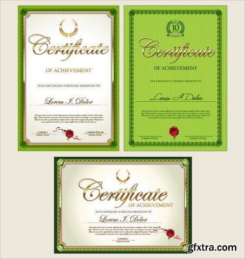 Stock Vectors - Certificate Template 5, 25xEPS