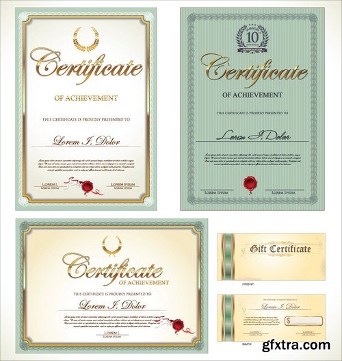 Stock Vectors - Certificate Template 5, 25xEPS