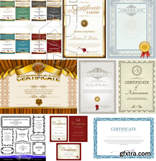 Stock Vectors - Certificate Template 5, 25xEPS