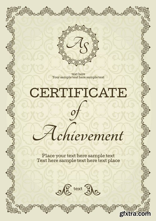 Stock Vectors - Certificate Template 5, 25xEPS