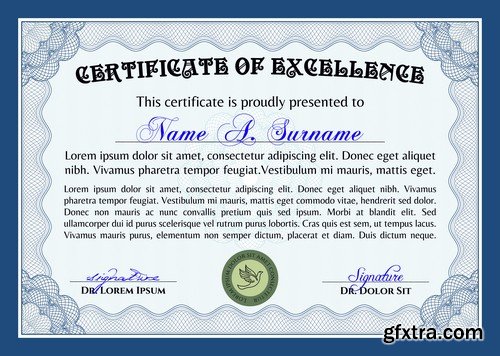 Stock Vectors - Certificate Template 5, 25xEPS