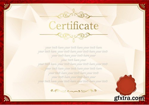 Stock Vectors - Certificate Template 5, 25xEPS