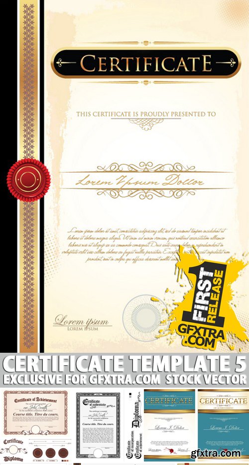 Stock Vectors - Certificate Template 5, 25xEPS