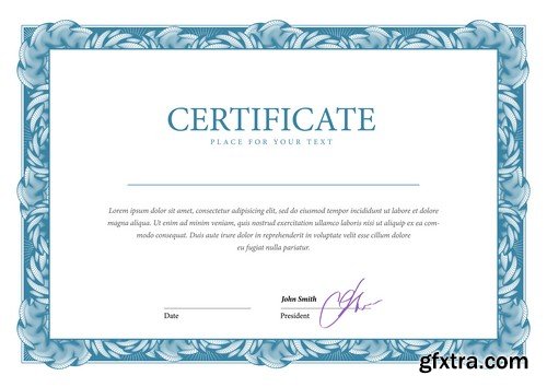 Stock Vectors - Certificate Template 5, 25xEPS