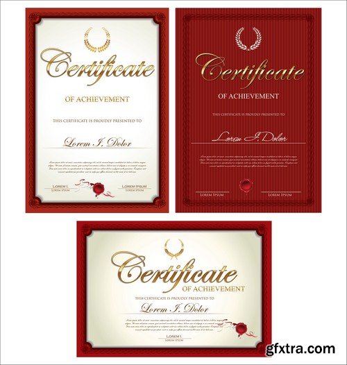 Stock Vectors - Certificate Template 5, 25xEPS