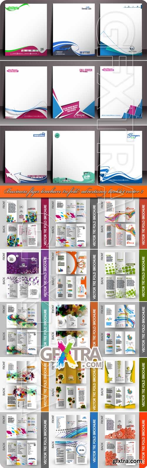 Business flyer brochure tri fold advertising booklet vector 2