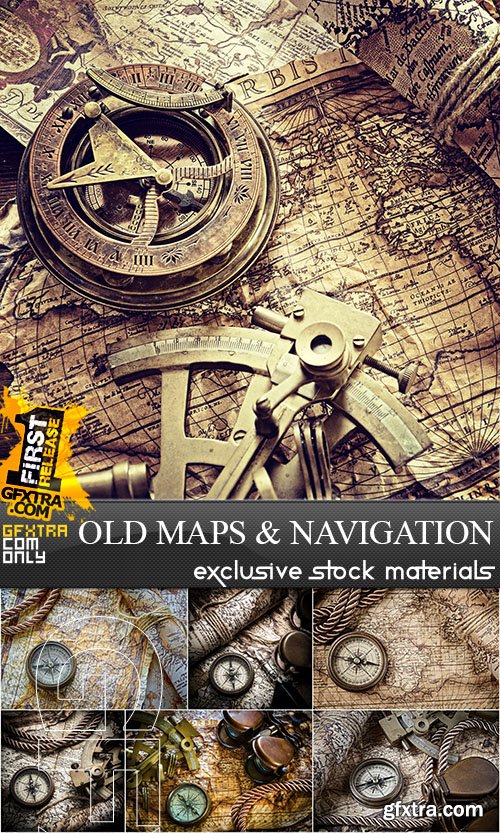 Old Maps and Navigation, 25xUHQ JPEG