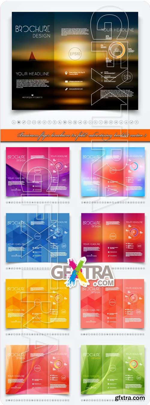 Business flyer brochure tri fold advertising booklet vector 3