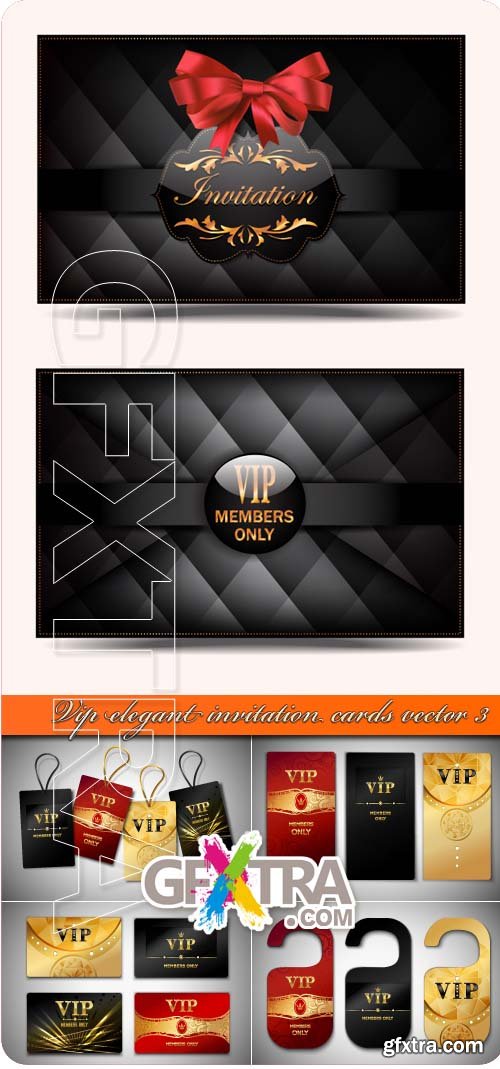 Vip elegant invitation cards vector 3