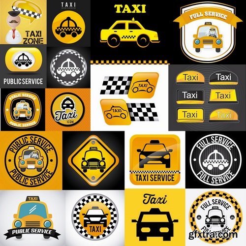 Sticker taxi vector images 25 Eps