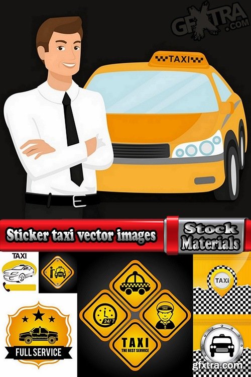 Sticker taxi vector images 25 Eps