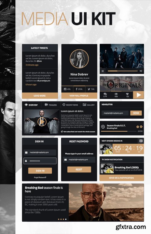 PSD Web Design - Small Media UI Kit