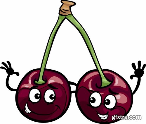 Funny vegetables and fruit vector images 25 Eps