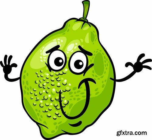 Funny vegetables and fruit vector images 25 Eps