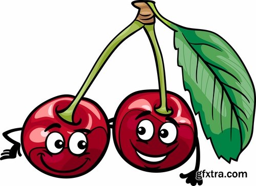 Funny vegetables and fruit vector images 25 Eps