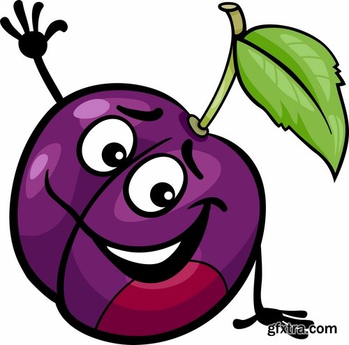 Funny vegetables and fruit vector images 25 Eps