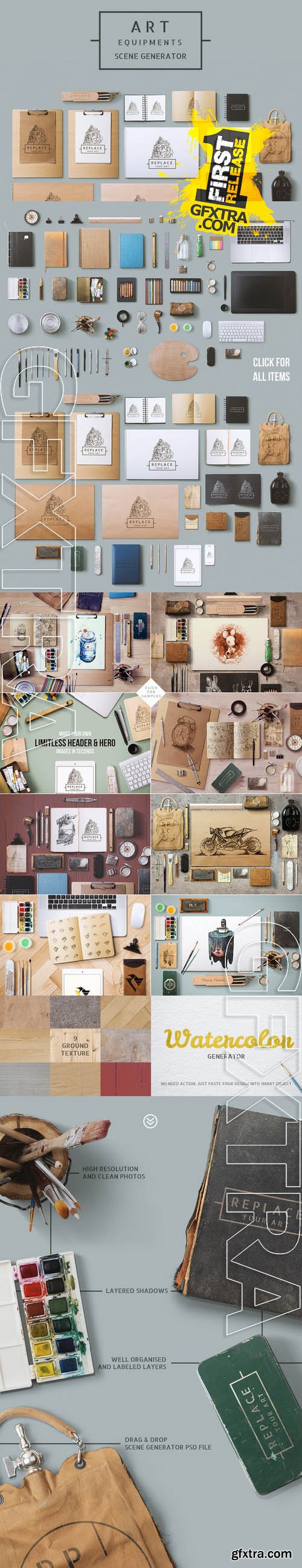 Art Equipments Scene Generator - Creativemarket 83407