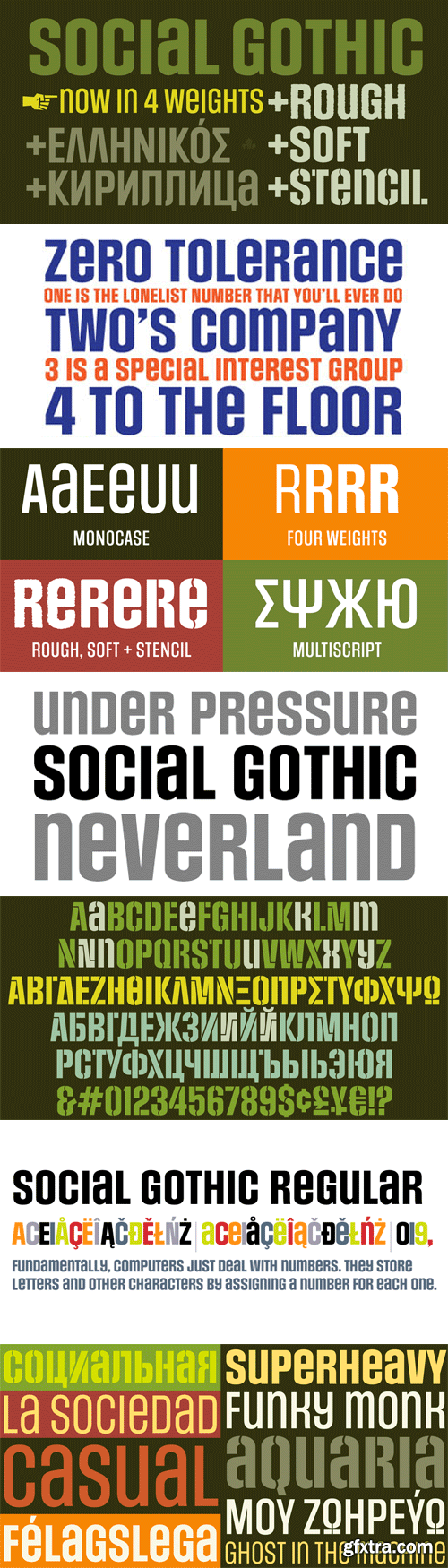 Social Gothic Font Family - 7 Fonts for $100