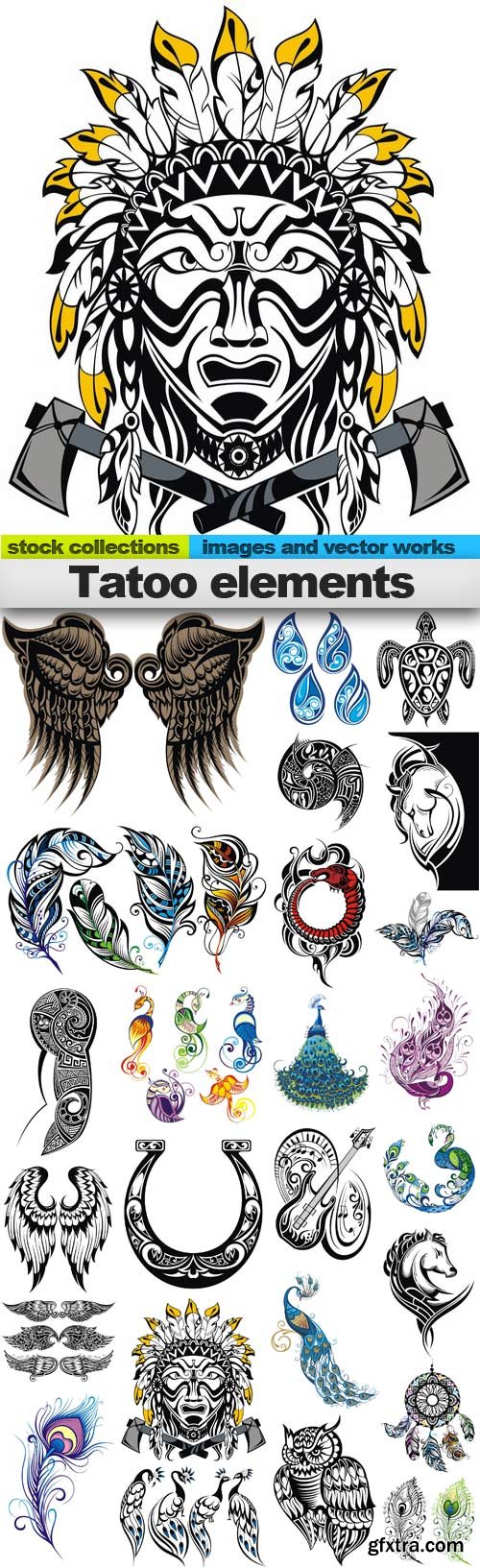 Tatoo elements,25 x EPS