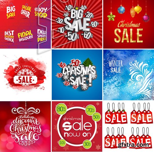 Stock Vectors - Christmas Sale, 25xEPS