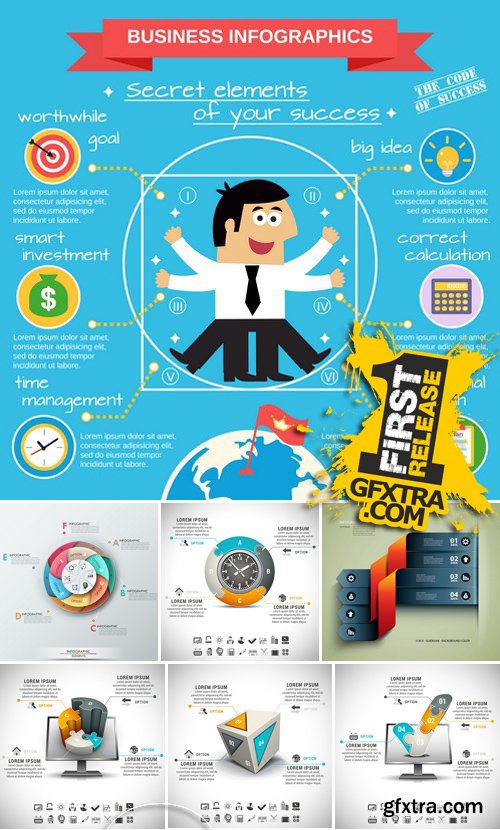 Stock Vectors - Business Infographic 4, 25xEPS