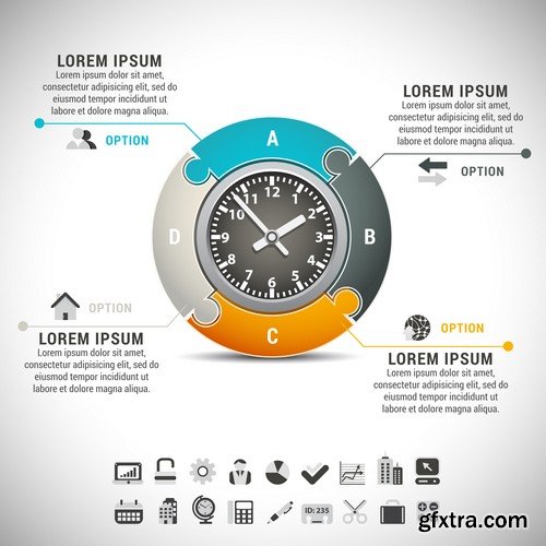 Stock Vectors - Business Infographic 4, 25xEPS