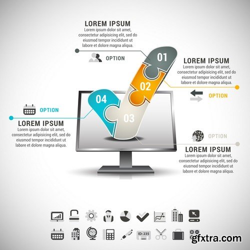 Stock Vectors - Business Infographic 4, 25xEPS