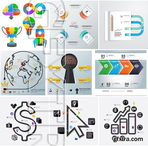 Stock Vectors - Business Infographic 4, 25xEPS