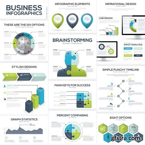 Stock Vectors - Business Infographic 4, 25xEPS