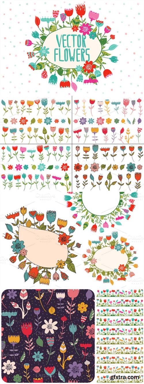 Vector Flowers Set