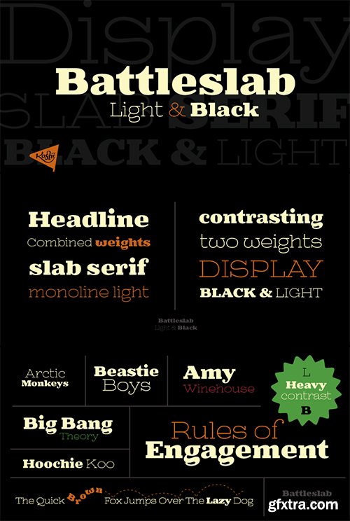 Battleslab Font Family - 2 Fonts $80