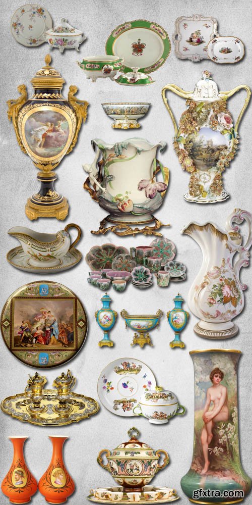 Old Antique Dishes 60xPNG