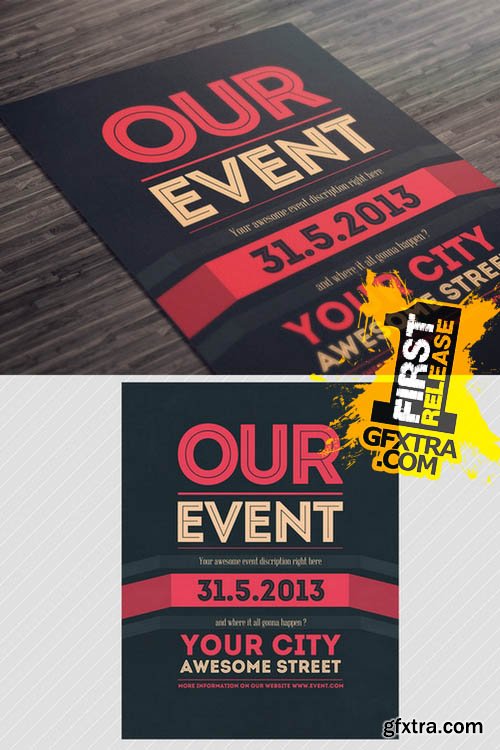 Our Event Flyer PSD Template - Creativemarket 6117