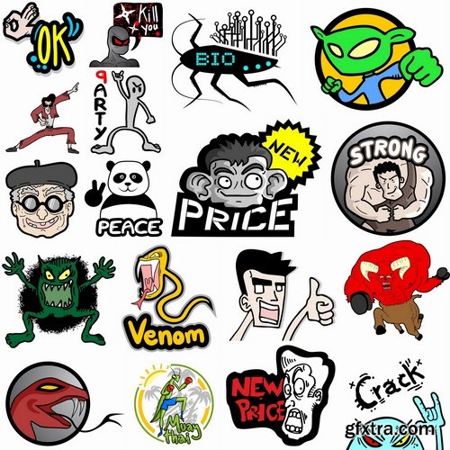 Collection of different vector images on various topics 25 Eps