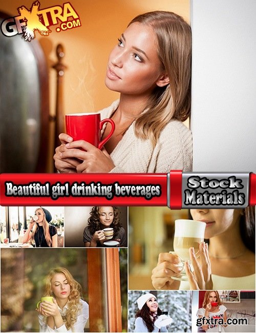 Beautiful girl drinking beverages 25 UHQ Jpeg