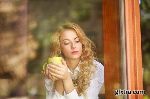 Beautiful girl drinking beverages 25 UHQ Jpeg