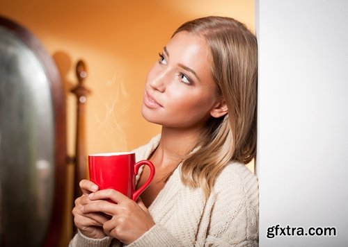 Beautiful girl drinking beverages 25 UHQ Jpeg