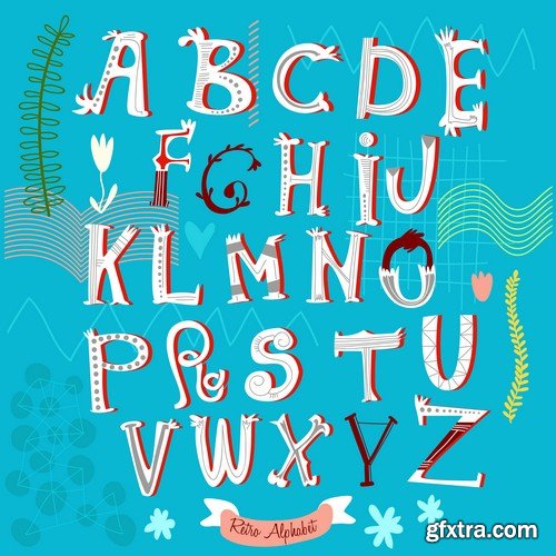 Stock Vectors - Alphabet 5, 25xEPS