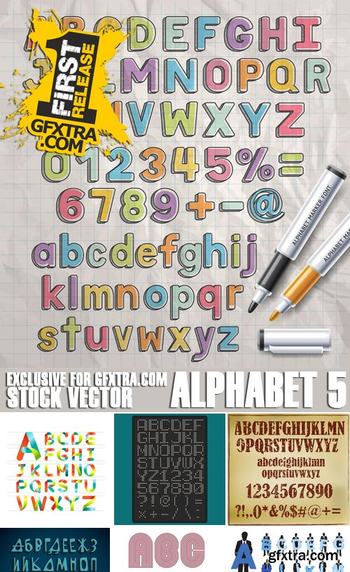 Stock Vectors - Alphabet 5, 25xEPS