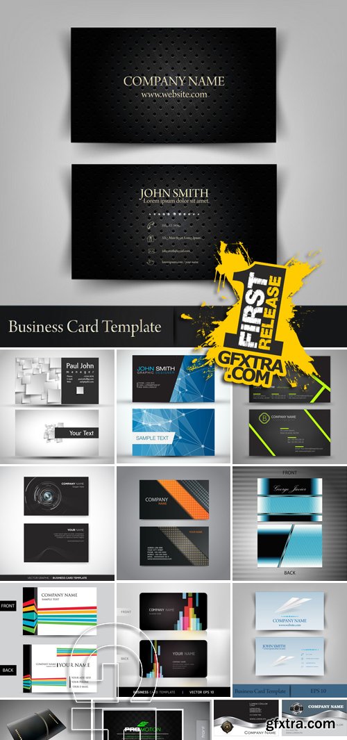 Stock Vectors - Business Card Template 6, 25xEPS